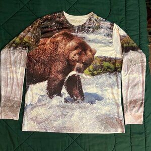 Long sleeve bear print shirt size XL